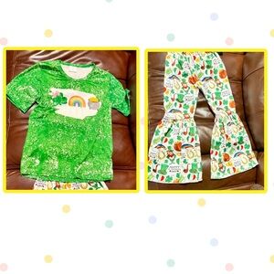 ☘️🆕☘️ Green St. Patrick's Day Tee with Rainbow & Shamrock